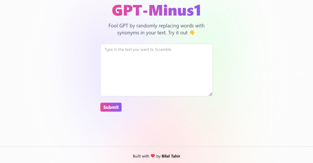 GPT Minus 1