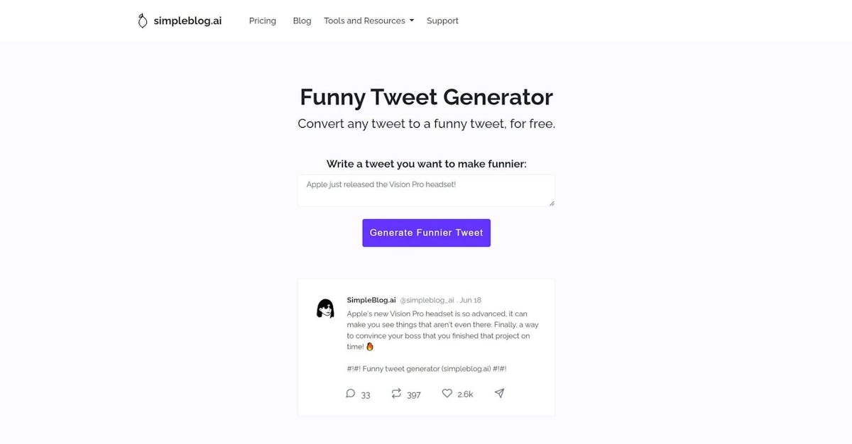 Funny Tweet Generator